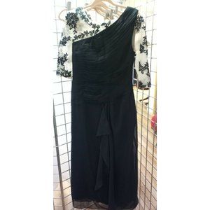 Vintage Designer Black Lace Formal  Dress Size 8/10 GORGEOUS Beaded Evening Gown